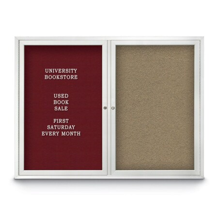 United Visual Products Corkboard, 48"x36", Cobalt Accent/Bronze UV404PLUS-BRONZE-COBACC